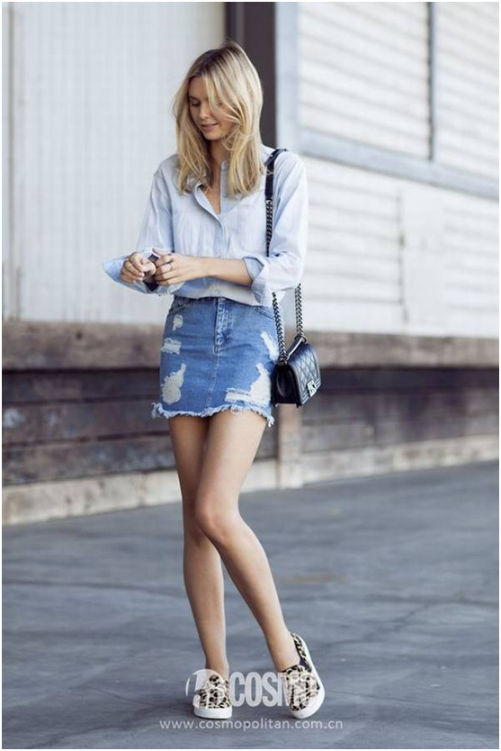 牛仔裙的搭配tips